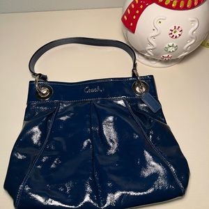 Blue Patton Leather Coach Purse
